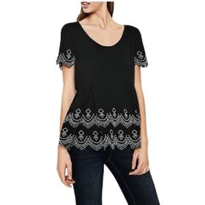 Desigual Alis Embroidered Black and White Shirt